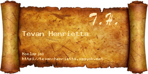 Tevan Henrietta névjegykártya